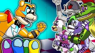 GLAMROCK FREDDY and AMONG US vs. FNAF  Roxanne Wolf  Chica  Vanny  Security Breach  Animation