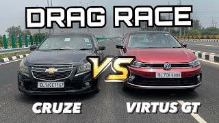 VIRTUS GT VS CHEVROLET CRUZE DRAG RACE  DIESEL ROCKET VS DRAG KING VIRTUS 