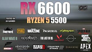 RX 6600 + Ryzen 5 5500  Test in 20 Games - RX 6600 Gaming