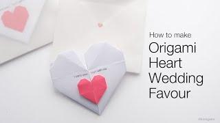 How to fold Origami Heart Wedding Favour or Invitation