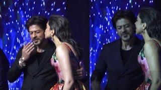 Deepika Padukone Kiss On Shahrukh Khan Cheeks At Pathaan Success Press Meet