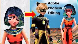 Miraculous Ladybug Transformation into Ancient Egyptian  Adobe Photoshop Image Editing