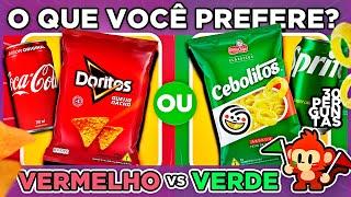  O QUE VOCÊ PREFERE? Edição VERMELHO vs VERDE  🟥 🟩 jogo das escolhas #oquevoceprefere #macaquiz