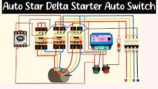 Auto Star Delta Starter Complete Wiring with Auto Switch