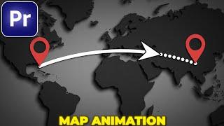 MAP LINE ANIMATION in Premiere Pro  Animated Travel Map