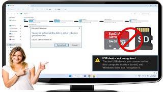 How to Fix All Problem of SD Card Not Showing Not Working Need to Format Disk in Windows PC