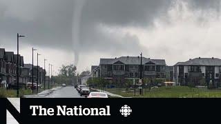 Moment of horror as tornado touches down in Ottawa suburb