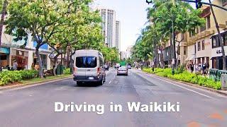 4K DRIVING TOUR  Waikiki Drive in Honolulu Oahu Island
