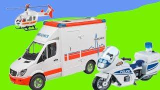 Rescue vehicles   - Krankenwagen Polizei und Hubschrauber im Einsatz