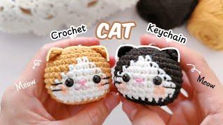 Crochet Cat keychain NO SEW #handmade #diy #crochet #tutorial #cat #cute