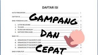 CARA MEMBUAT TITIK PADA DAFTAR ISI  Gampang bangetttt