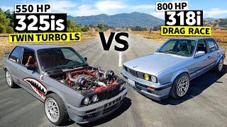 3 Series Bimmer Battle Twin Turbo LS Drifter drag races 800hp Daily Driver