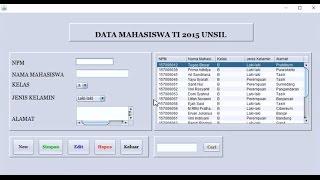 Membuat Form Data Mahasiswa pada NetBeans - CRUD