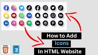 How to add Icons in HTML Website  Font Awesome Icons  HTML CSS