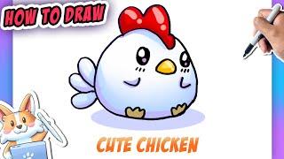 How to Draw a cute CHICKEN 