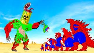 Rescue SPIDER GODZILLA & KONG DINOSAUR From SCAR KING RADIATION  Who Will Win? Godzilla Cartoon
