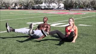 Fitness Model Paola Canas and Tony Thomas do a Beat The Gym Total Body Workout