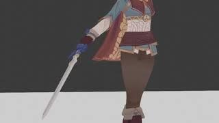 Zelda welding her sword - Animation Test