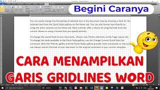 Cara Menampilkan Garis Grid Pada Tampilan Layar Kerja Word