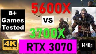 AMD RYZEN 5600X vs 3700X in 1440p and 4K benchmarks with RTX 3070  8+ Games Tested ###