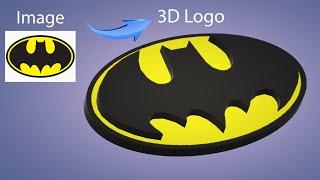 Windows 10 Paint3d Tutorial  Make a  Batman 3d logo from 2d image