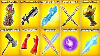 Evolution of All Fortnite Mythic Weapons & Items Chapter 1 Season 4 - Chapter 5 Season 2