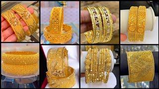 Gold Bangles Kangan Design Gold Bangles Designs 2023Gold Jewelry Gold Bracelet Dubai  Gold Souk