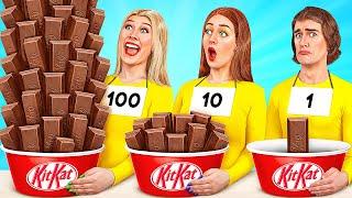 تحدي 1 10 أو 100 طبقة من الطعام  معركة الصالحة للأكل Multi DO Challenge