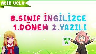 8. Sınıf İngilizce 1. Dönem 2. Yazılı 2024