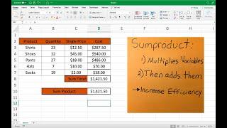 How use SUMPRODUCT in Excel