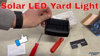 OOSSXX Solar Power Deck LED Light Yard Security Sign Spotlight Unboxing REVIEW