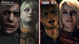 Resident Evil 4 Remake - All Transformations & Infected Plaga Scenes  HD Project vs Remake