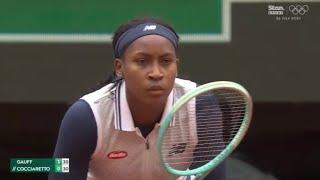 Coco Gauff standing on business ‍ returns two drop shots from baseline  WTA French Open R16