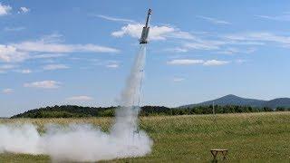 Risky launch of two stage rocket Herkules in a windy day