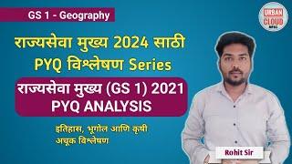 MPSC QUESTION PAPER ANALYSIS MAINS 2021  GEOGRAPHY GS-1 भूगोल  MPSC 2023 #mpsc #pyq #cutoff