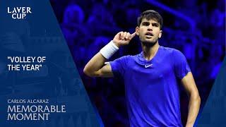 Carlos Alcarazs Ridiculous Spinning Volley Sends Crowd Wild  Laver Cup 2024