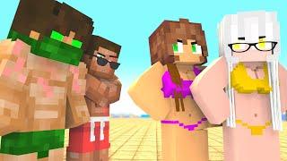 Monster School Girls vs Boys BEACH PARTY CHALLENGE - Minecraft Animation