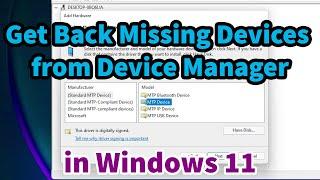 How to Get Back Missing Devices from Device Manager in Windows 11 PC - Laptop