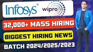 Wipro & Infosys Biggest Mass Hiring News  Wipro Hiring 12000 & Infosys Hiring 20000 Freshers