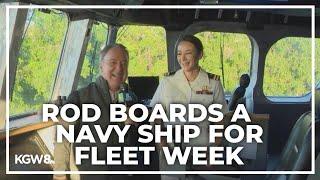 Rod Hill tours Navy ship for Rose Festivals Fleet Week