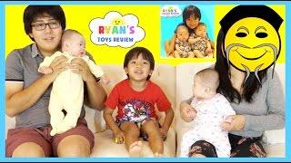 RYAN TOYSREVIEW MOM FACE REVEALED NEW CHANNEL Ryans Family Review Twins Baby Tummy Time