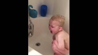 Toddler is really upset at pooping in the tub