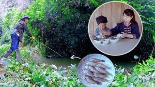 Iu Mien Lifestyle - Simple fishing in the river and cook with grandma