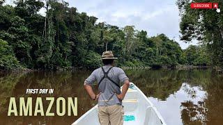 Jungle walk sunset night canoe ride - middle of Amazon rainforest  Indian in Amazon VLOG - EP2