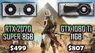 RTX 2070 SUPER 8GB vs GTX 1080 Ti 11GB  1080p 1440p 4K Benchmark