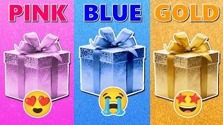 Choose Your Gift  Pink Blue or Gold 🩷🪙 How Lucky Are You?  Quiz Madness