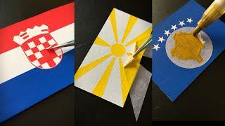 European Flags Drawing Compilation  Part 1 #flags #drawing #relax #posca