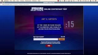 Jeopardy Online Contestant Test Jan 9 2014