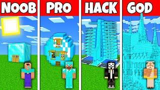 Minecraft Battle NOOB vs PRO vs HACKER vs GOD DIAMOND BLOCK HOUSE BASE BUILD CHALLENGE in Minecraft