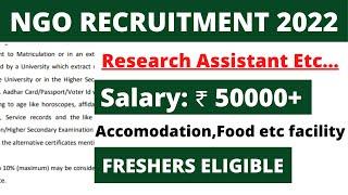 BIG NGO Vacancy 2022  Salary 50000  Freshers Eligible  NGO job circular 2022  NGO jobs